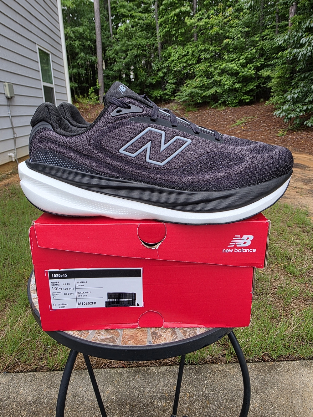 New Balance Fresh Foam X 1080v15 M10802FR Black Running Shoe Men Sz 10.5 Worn 1x